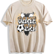 Game Day Soccer Vintage Washed T-Shirt in Beige