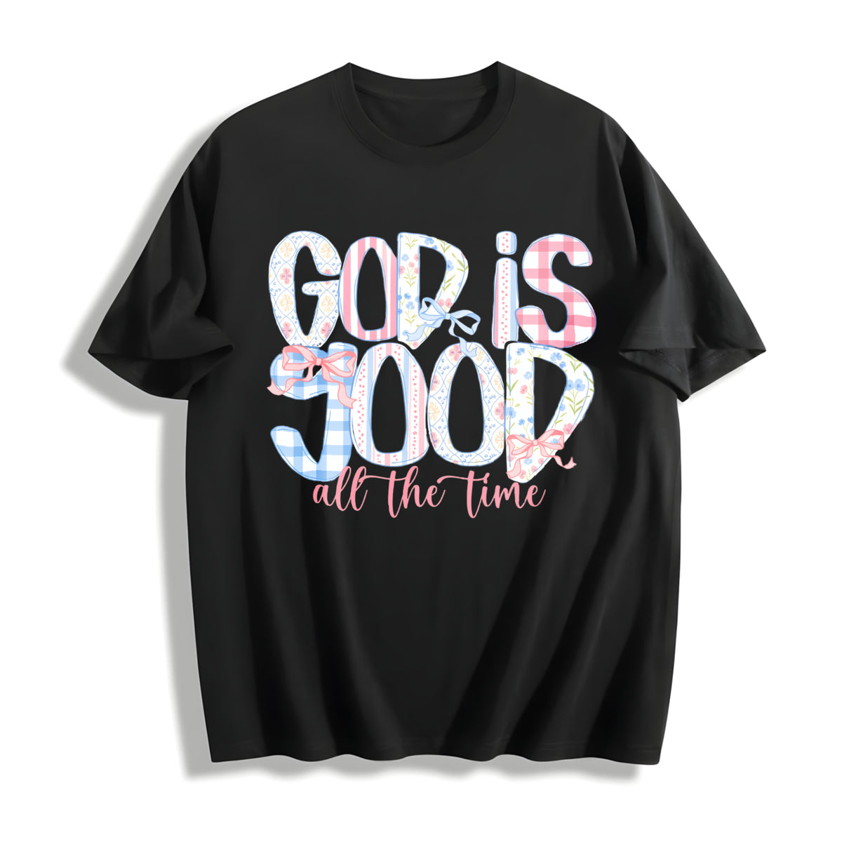 God Is Good All the Time Cotton T-Shirt in Black