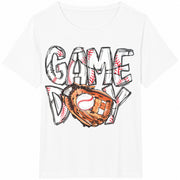 Game Day Cute Softball Cotton T-Shirt in White