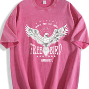Thick Retro with Washable Softness Vintage Washed T-Shirt in Red