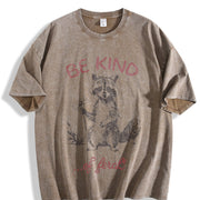 Be Kind Of Feral Racoon 100 Percent Mental Health vintage washed oversized T-shirt in Brown