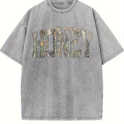 Retro Camo Western Camouflage Western Concert vintage washed oversized T-shirt in Gray