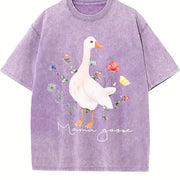Mama Goose Silly Goose Vintage Washed T-Shirt in Purple