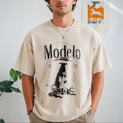 Modelo Beer Vintage Washed T-Shirt in Beige