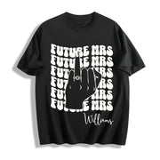 Custome NAME Retro Bachelorette Bride Cotton T-Shirt in Black