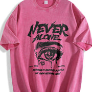 Never Alone Vintage Washed T-Shirt in Red