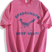 Roadrunner Beep Beep Vintage Washed T-Shirt in Red
