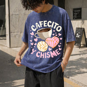 Latina Mexican Baked Concha Pastry Conchas Vintage Washed T-Shirt in Blue