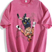 Gervonta Tank Davis Flip Tank Davis Boxing World Champion vintage washed oversized T-shirt in Red