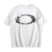 Gorpcore Y2k Gothic Grunge Y2k Emo Scene Amity Affliction Cotton T-Shirt in White