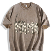Boy Mama Mothers Day for Mom Vintage Washed T-Shirt in Brown