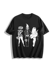 Halloween Spooky Girl Squad Cotton T-Shirt in Black