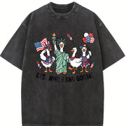Red White and Goose Vintage Washed T-Shirt in Black