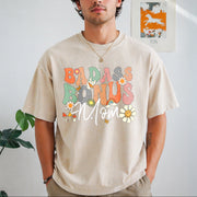 Badass Bonus Mom Stepmom for Mother's Day & Holidays Vintage Washed T-Shirt in Beige
