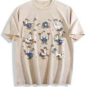 Silly Goose Plumber Vintage Washed T-Shirt in Beige