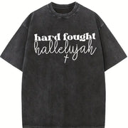 Christian Prayer 1xl-5xl Vintage Washed T-Shirt in Black