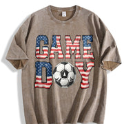 Game Day USA Soccer Vintage Washed T-Shirt in Brown