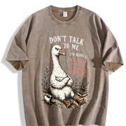 Silly Goose: Grumpy Goose Vintage Washed T-Shirt in Brown