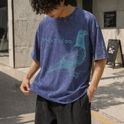 That's Coo Pigeon Lover Animal Meme Vintage Washed T-Shirt in Blue