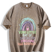 Your Little Ray of Sarcastic Sunshine Has Arrived Vintage Washed T-Shirt in Brown