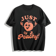 Just Peachy Cotton T-Shirt in Black