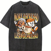 More Espresso Less Depresso Vintage Washed T-Shirt in Black