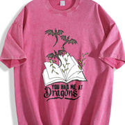 YOU HAD ME AT Dragons Vintage Washed T-Shirt in Red