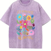 Let Kindness Bloom Vintage Washed T-Shirt in Purple
