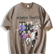 Atlanta Kaisen Jujutsu Kaisen Anime Vintage Washed T-Shirt in Brown