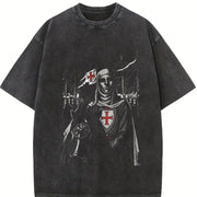 Retro Baldwin IV The Leper King The Crusader King and His vintage washed oversized T-shirt in Black