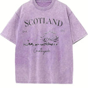 Scotland Countryside Scotland Grunge Vintage Washed T-Shirt in Purple