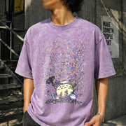 Studio Ghibli Totoro Inspired Ghibli Vintage Washed T-Shirt in Purple