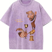 Drake Take Care Album Bootleg DesignFashion M-5XL vintage washed oversized T-shirt in Purple