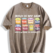 Christian Faith Retro for Church Vintage Washed T-Shirt in Brown