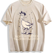 Hold on Partner IM Overstimulated Vintage Washed T-Shirt in Beige
