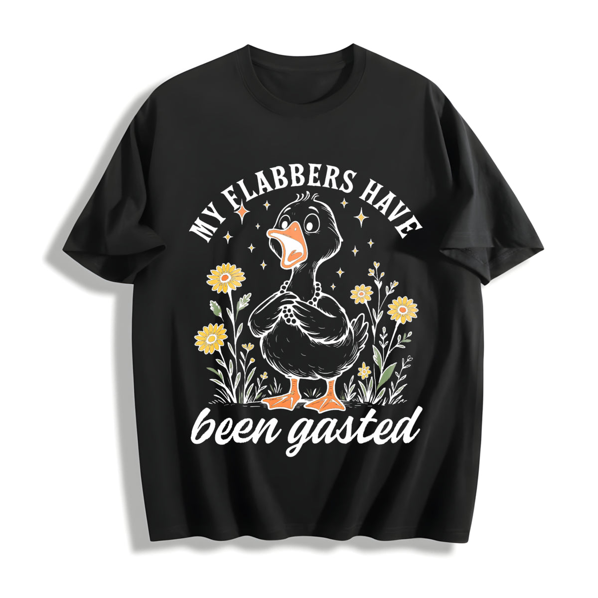 My Flabbers Have Been Gasted Cotton T-Shirt in Black