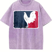 GameFowl Major League Rooster for Parties vintage washed oversized T-shirt in Purple
