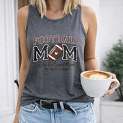 Football Mom Like Normal Mom but Louder and Prouder Women's Color Cotton Tank Top in Gray