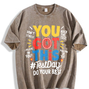 You Got This Test Day Vintage Washed T-Shirt in Brown