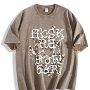 Rush Racing Typography Vintage Washed T-Shirt in Brown