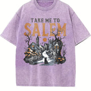 Take Me to Salem Vintage Washed T-Shirt in Purple