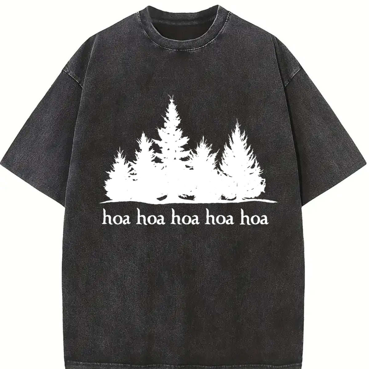 Hoa Twilight Inspired Vintage Washed T-Shirt in Black