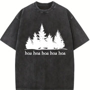 Hoa Twilight Inspired Vintage Washed T-Shirt in Black