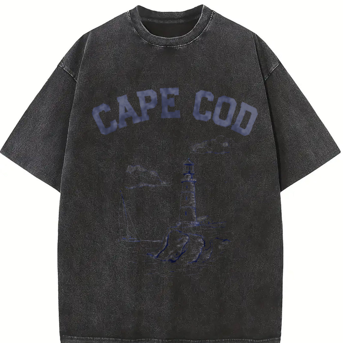 Cape Cod Cape Cod Travel Cape Cod Massachusetts Vintage Washed T-Shirt in Black