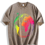 Brave Bound Travel Globe Vintage Washed T-Shirt in Brown