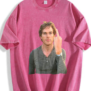 Dexter Morgan Movie vintage washed oversized T-shirt in Red