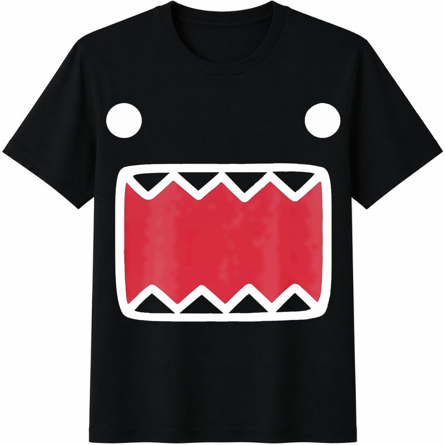 Domo Monster Face Cotton T-Shirt in Black