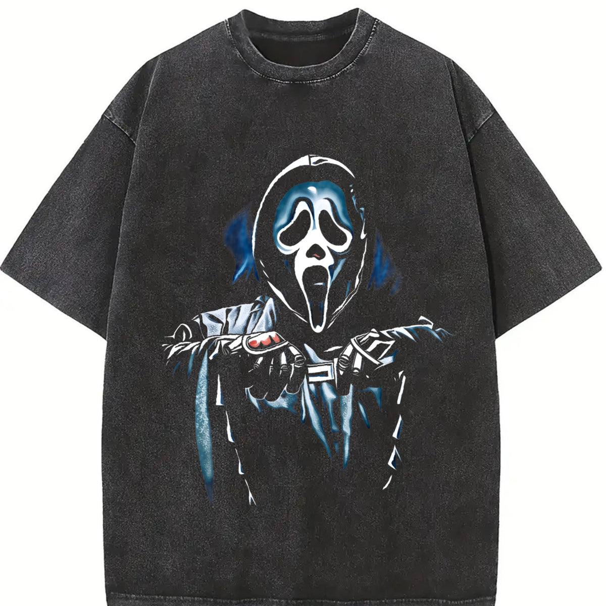Dead by Daylight Ghost Face – Smooth Prints for Man vintage washed oversized T-shirt in Black