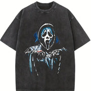 Dead by Daylight Ghost Face – Smooth Prints for Man vintage washed oversized T-shirt in Black