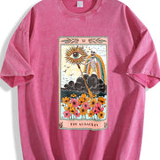 The Audacity Tarot Card Vintage Washed T-Shirt in Red